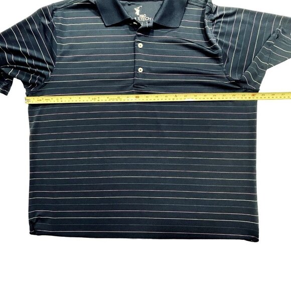 F & G TECH Polo Shirt Men's Size Large Navy Multicolor Stretch Wicking Quick Dry - Picture 10 of 12